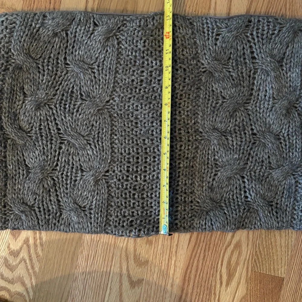Restoration Hardware Grey Cable Knit Wool & Alpaca Pillow Cover